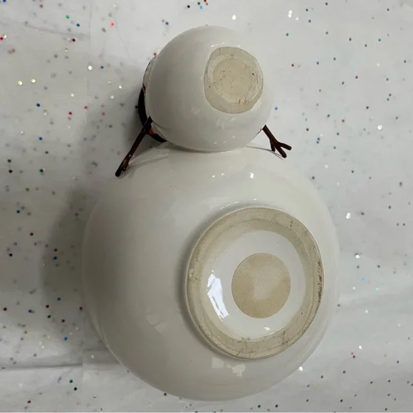 Vintage Y2K Telaflora Snowman Hugging a Snowball Planter, Candle Holder, Vase - Picture 7 of 11